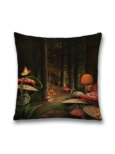 Наволочка декоративная JoyArty "Опасные грибы" на молнии, 45x45 см