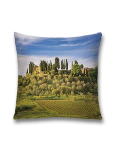 Наволочка декоративная JoyArty "Город на холме" на молнии, 45x45 см