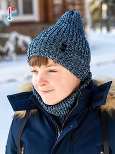 Комплект шапка и снуд NIKASTYLE 12з15121 джинсовый р.50-54