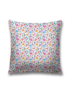 Наволочка декоративная JoyArty "Подарки для именинника" на молнии, 45x45 см