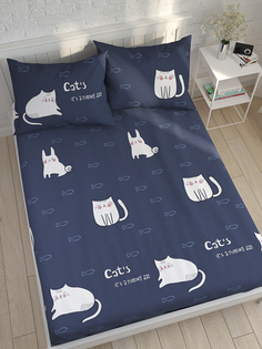 Простынь на резинке Сказка "Cats" 160х200 см