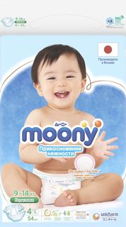 Подгузники одноразовые MOONY 9-14 кг L 54 шт
