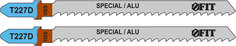 Пилки для лобзиков по металлу и полимерам, 100/74/3 мм (T227D), 2 шт. FIT 40977 F.It