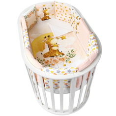 Бортики в детскую кроватку loombee для новорожденных комплект с постельным бельем SK-8131
