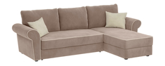 Диван тканевый угловой Милфорд Velutto тёмно-бежевый (Велюр) D1 Furniture