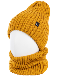 Комплект шапка и снуд NIKASTYLE 12з15121 горчичный р.50-54