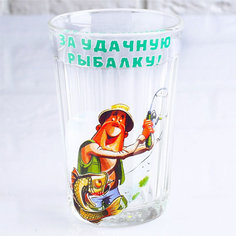 Гранёный стакан "За удачную рыбалку" (270 мл) No Brand