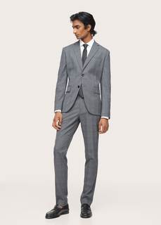 Костюмные брюки slim fit в клетку - Brasilia Mango