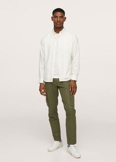 Хлопковая рубашка с карманом - Twill Mango