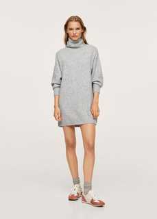 Трикотажное платье с высоким воротником - Taldora Mango