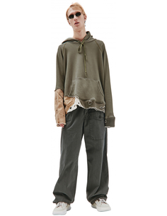 Худи из хлопка с контрастными нашивками Greg Lauren