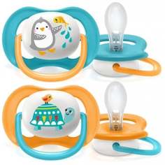 Пустышка Philips Avent Ultra air "Пингвин/Черепаха", 6-18 мес., 2 шт.