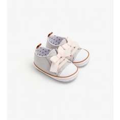 Пинетки в спортивным стиле с бантиками, серый Mothercare