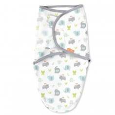 Конверт на липучке Summer Infant SwaddleMe "Зверята", S/M , серый