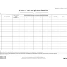 Ведомость контроля за рационом питания- СанПиН 2.3_2.4.3590-20, 100 шт Издательство Учитель