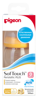 Pigeon Бутылочка для кормления SofTouch Peristaltic PLUS, 0+ мес. 160мл PPSU