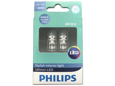 Лампа Philips Ultinon LED W5W 12V-1W 4000K 2 шт 11961ULW4X2