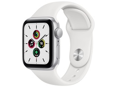 Умные часы APPLE Watch SE 40mm Silver Aluminium Case with White Sport Band MYDM2RU/A