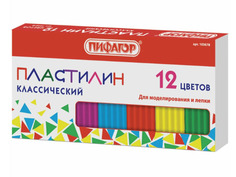 Набор для лепки Пифагор Пластилин 12 цветов 120g 103678