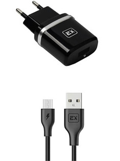 Зарядное устройство Exployd Classic 1А + MicroUSB Black EX-Z-598