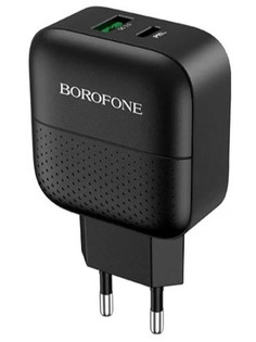 Зарядное устройство Borofone BA46A Premium USB + Type-C PD18 + QC3.0 Black