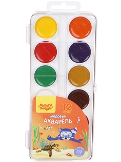 Акварель медовая Мульти-пульти Енот в Красном море 12 цветов АП_10705