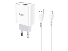 Зарядное устройство Hoco C81A USB + Cable USB Type-C White 6931474727961