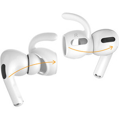 Силиконовые амбушюры Deppa Hooks для AirPods, ушной крюк, 2 пары, белый.