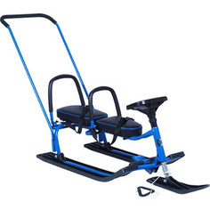 Снегокат Барс 505 TWINS BABY PUSH разборный для двоих, синий Bars
