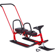 Снегокат Барс 505 TWINS BABY PUSH разборный для двоих, красный Bars