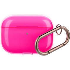 Чехол для наушников Deppa TPU Neon для AirPods Pro, карабин, розовый.