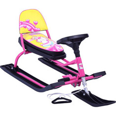 Снегокат Барс 124 Comfort Baby Friends Милаша (розовый) со складной спинкой Bars