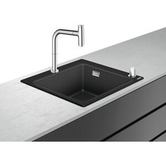 Кухонная мойка и смеситель Hansgrohe C51-F450-06 черный/хром (43217000)