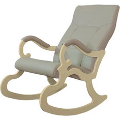 Кресло- качалка Мебелик Венеция экокожа крем, каркас дуб шампань