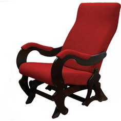 Кресло-маятник Мебелик Палермо ткань бордо/каркас орех