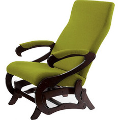 Кресло-маятник Мебелик Сиена ткань лайм/каркас орех