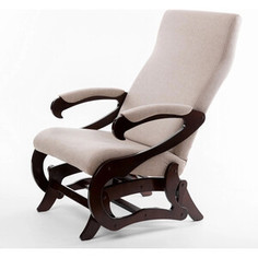 Кресло-маятник Мебелик Сиена б/вставки ткань серый/каркас орех