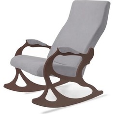 Кресло-качалка Garden story Санторини каркас орех, сиденье серый