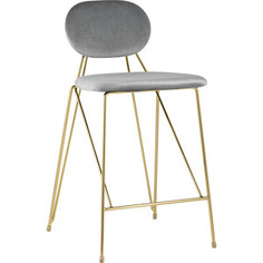 Стул полубарный Stool Group Элис велюр светло-серый