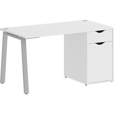 Стол письменный Riva Home Office VR.SP-3-138.1.A белый бриллиант/серый металл 138x72x75