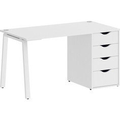 Стол письменный Riva Home Office VR.SP-3-138.4.A белый бриллиант/белый металл 138x72x75