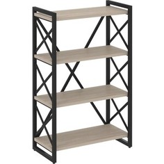 Стеллаж на регулируемых опорах-4 полки Riva Loft VR,L-MST,O-4,8 дуб аттик/черный металл 80x40x128