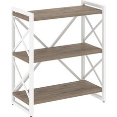 Стеллаж на регулируемых опорах-3 полки Riva Loft VR,L-MST,O-3,8 тиквуд темный/белый металл 80x40x91