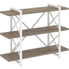 Стеллаж на регулируемых опорах-3 полки Riva Loft VR,L-MST,O-3,8V тиквуд темный/белый металл 120x40x91