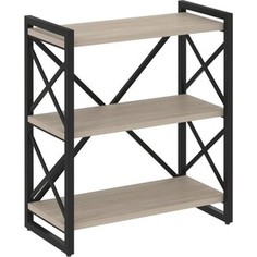 Стеллаж на регулируемых опорах-3 полки Riva Loft VR,L-MST,O-3,8 дуб аттик/черный металл 80x40x91