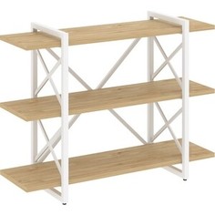 Стеллаж на регулируемых опорах-3 полки Riva Loft VR,L-MST,O-3,8V тиквуд светлый/белый металл 120x40x91