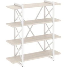 Стеллаж на регулируемых опорах-4 полки Riva Loft VR,L-MST,O-4,8V Денвер светлый/белый металл 120x40x128