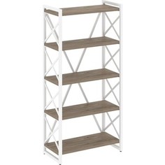 Стеллаж на регулируемых опорах-5 полок Riva Loft VR,L-MST,O-5,8 тиквуд темный/белый металл 80x40x165