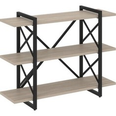 Стеллаж на регулируемых опорах-3 полки Riva Loft VR,L-MST,O-3,8V дуб аттик/черный металл 120x40x91