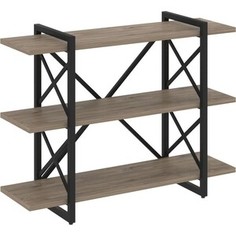 Стеллаж на регулируемых опорах-3 полки Riva Loft VR,L-MST,O-3,8V тиквуд темный/черный металл 120x40x91